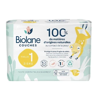 Biolane Naturals Diapers size 1 2 à 5kg x28