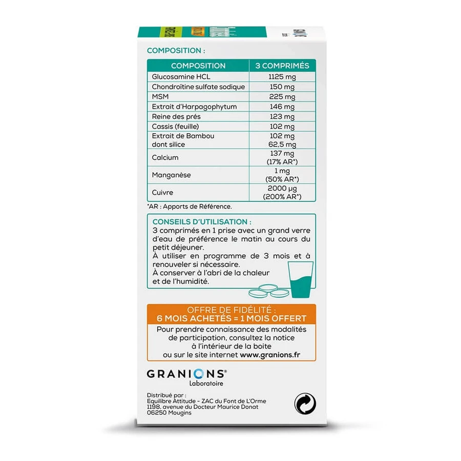 Granions Triple Action Formula Gewrichtsbescherming 180 Chondrosteale Tabletten