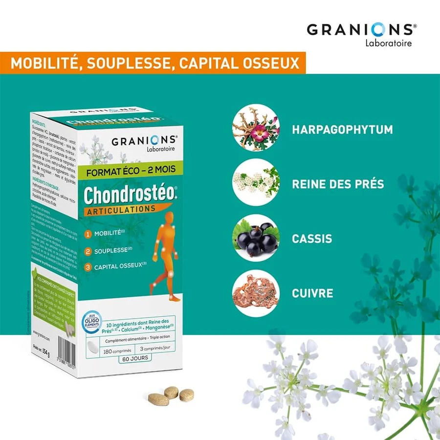 Granions Triple Action Formula Gewrichtsbescherming 180 Chondrosteale Tabletten