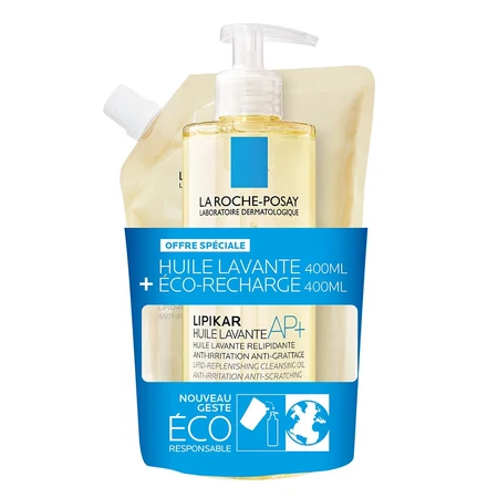 La Roche-Posay Lipikar Anti-irritatie lipideherstellende reinigingsolie + eco navulling 2x400ml