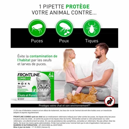 Frontline Combo Spot-on Cat and Ferret 6 0.5 ml Pipettes