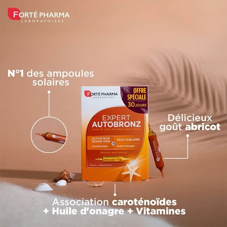 Forté Pharma Expert AutoBronz Autobronzant Effet bonne mine 30 ampoules