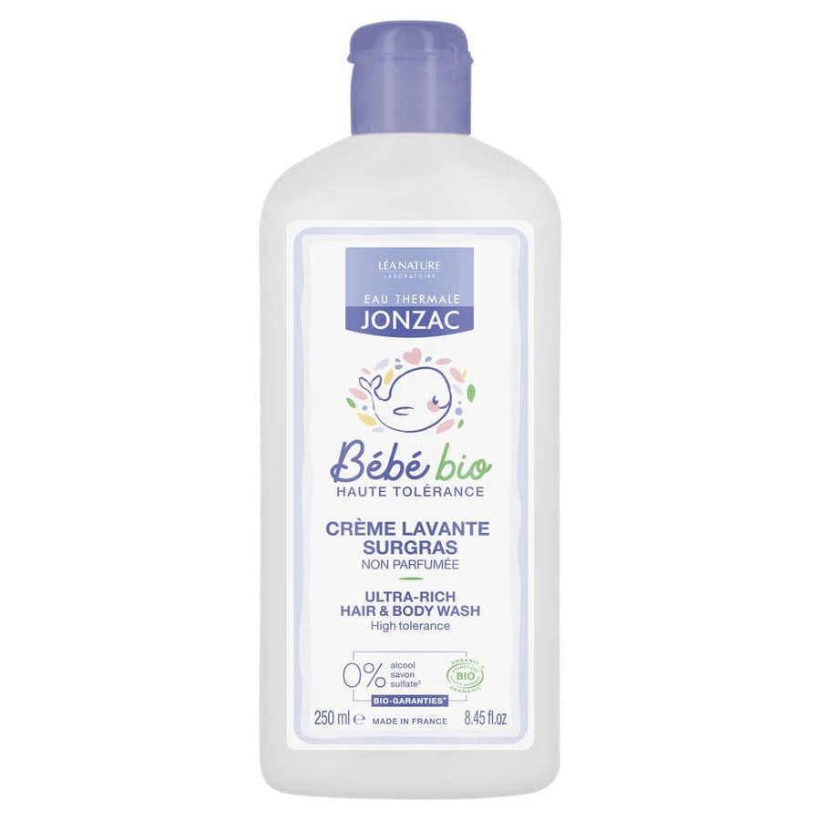 Eau thermale Jonzac Bébé Bio Feuchtigkeitsspendende Reinigungscreme für Körper und Haar 250ml