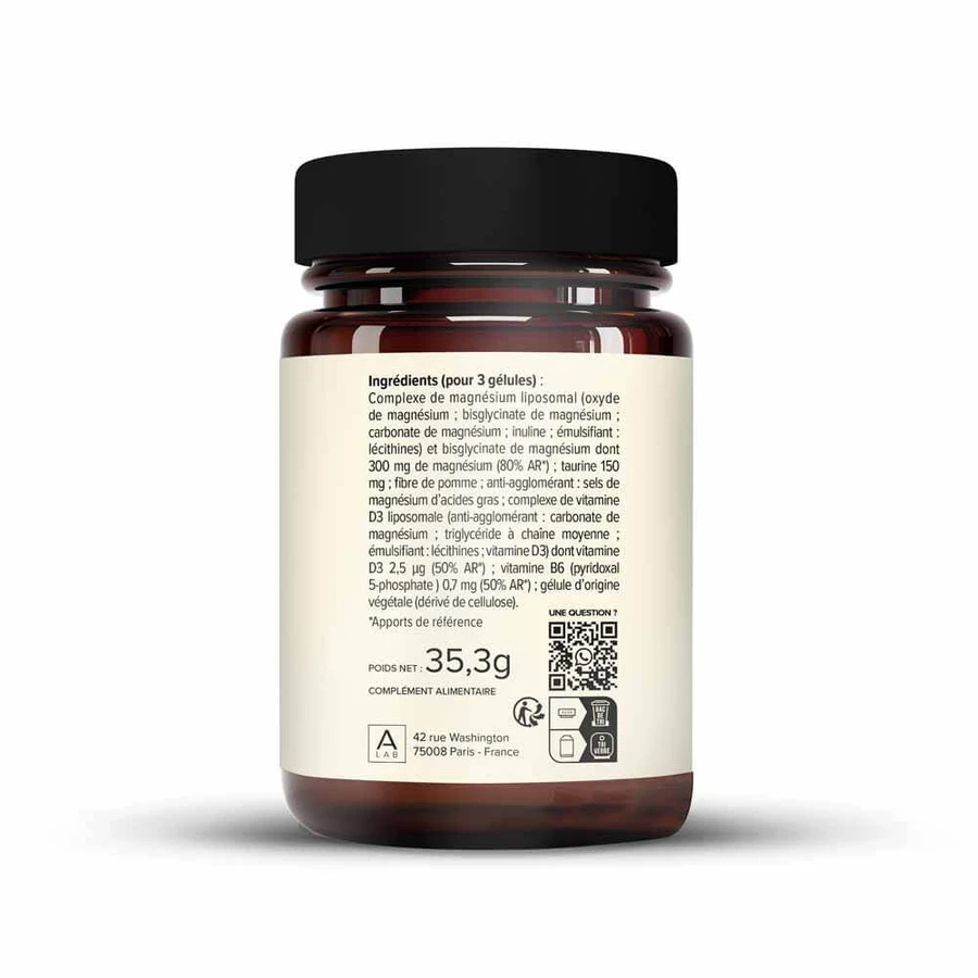 A-LAB Magnesium liposomaal 300 mg Stress Vermoeidheid Slaapstoornissen 63 capsules