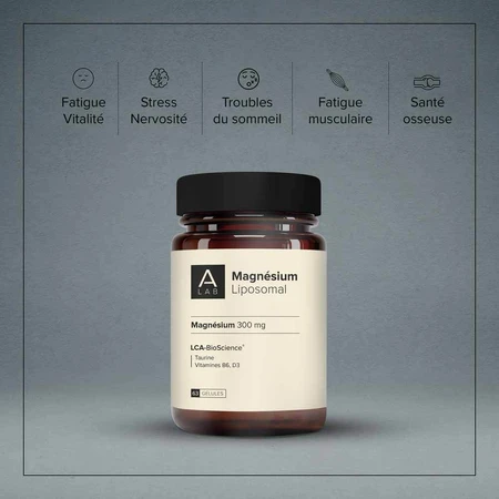 A-LAB Magnesium liposomaal 300 mg Stress Vermoeidheid Slaapstoornissen 63 capsules