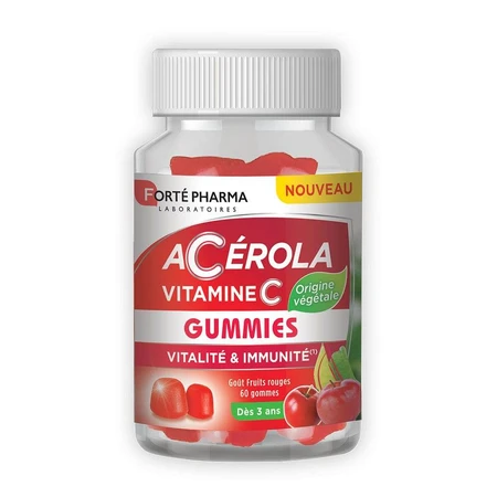 Forté Pharma Acérola Riche en Vitamine C naturelle 60 gommes à mâcher