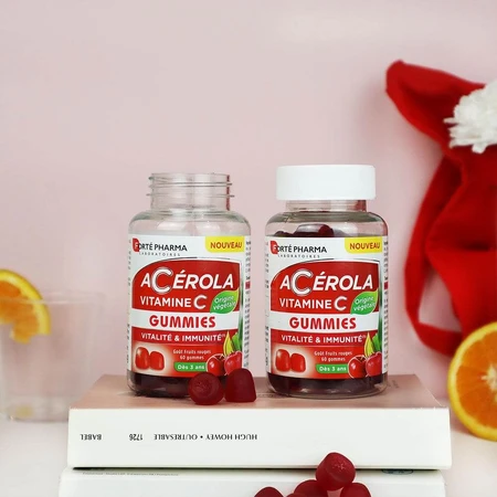 Forté Pharma Acérola Riche en Vitamine C naturelle 60 gommes à mâcher