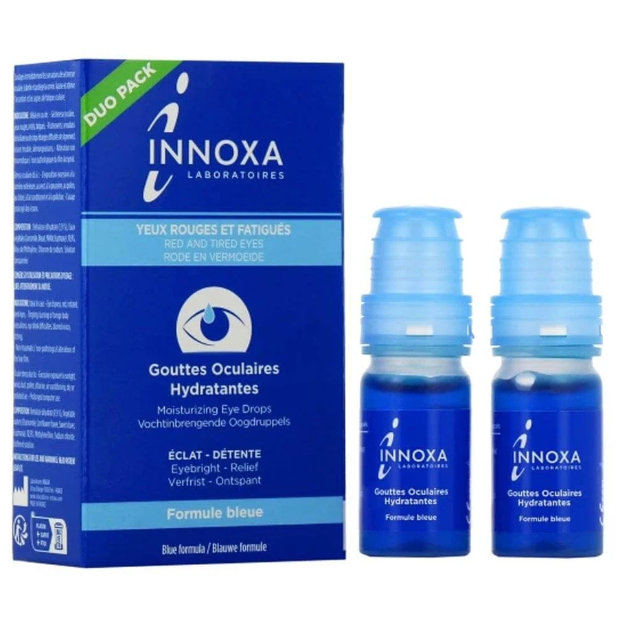 Innoxa Nawilżające krople do oczu na zaczerwienione i zmęczone oczy Niebieska formuła 2x10ml: ceny i cechy