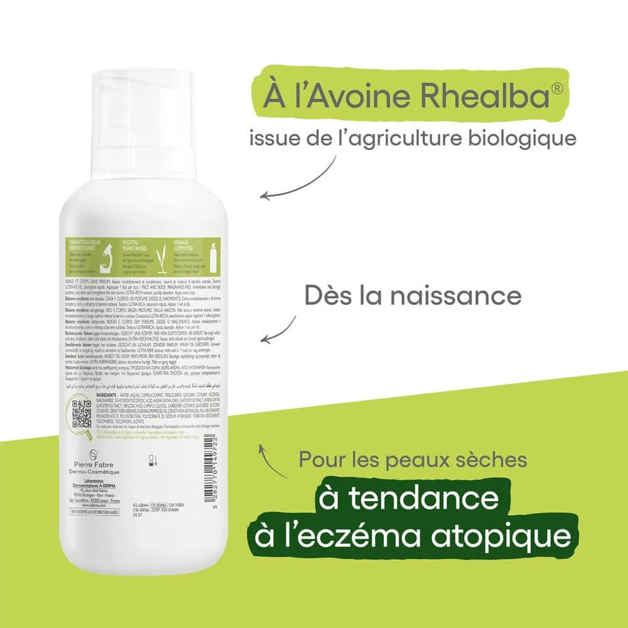 A-Derma Exomega Control Baume Emollient Peaux Sèches A Tendance A L'Eczéma Atopique 400ml
