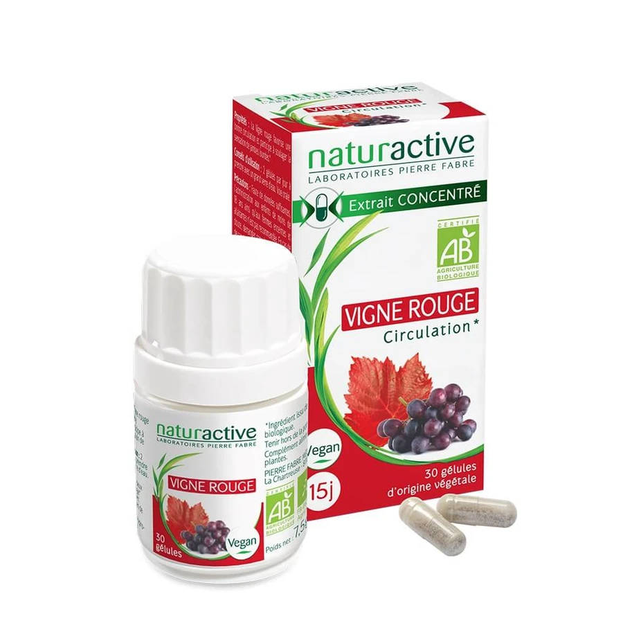 Naturactive Geconcentreerd extract van biologische rode wijnstok Circulatie 30 capsules