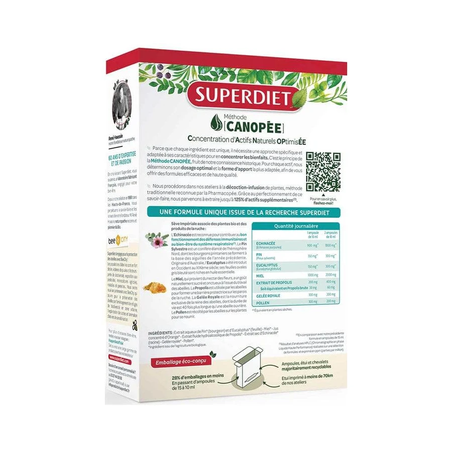 Superdiet Seve Imperiale Biologico 20 Immunité et Respiration 20 Ampullen
