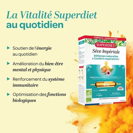 Superdiet Seve Imperiale Biologico 20 Immunité et Respiration 20 Ampullen