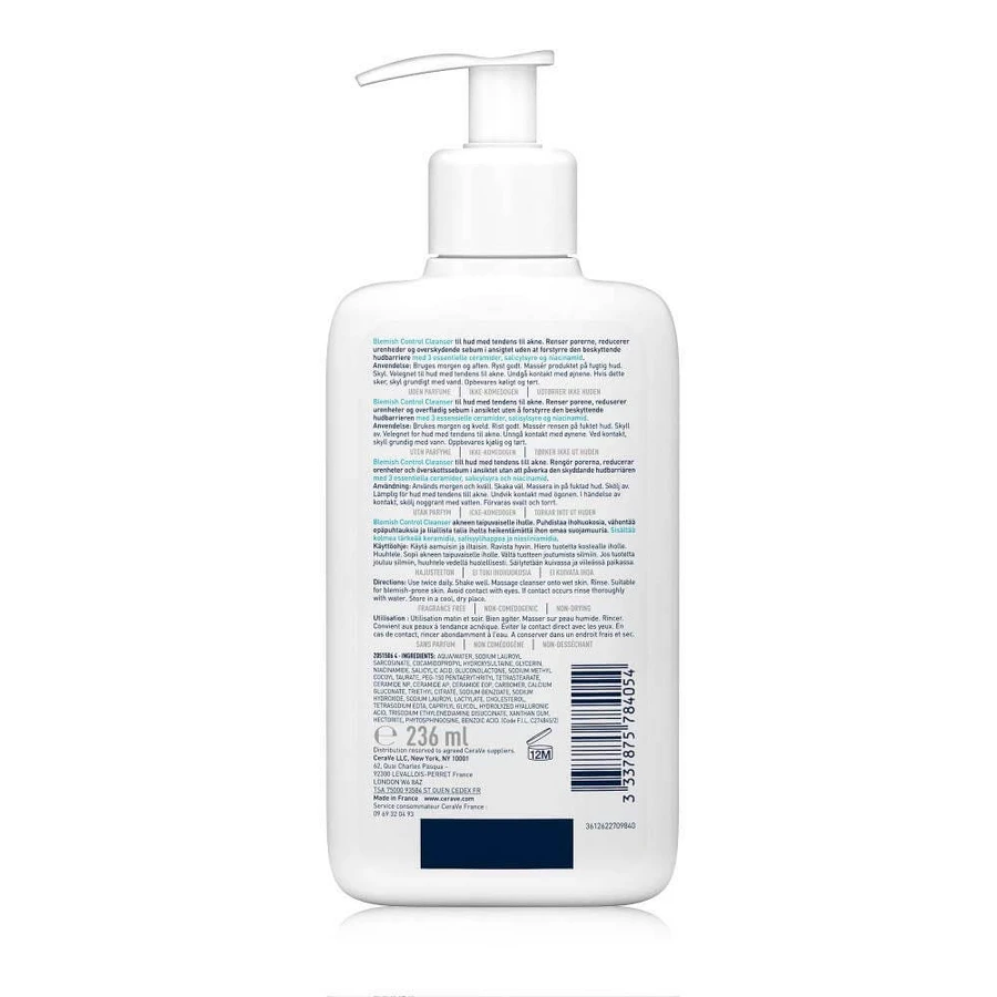 Cerave Face Cleanser Foaming Skin bei unreiner und zu Akne neigender Haut 236ml