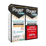 Pouxit Shampoo for the treatment of Anti-lice and Nails Apricot Scent 2x200ml