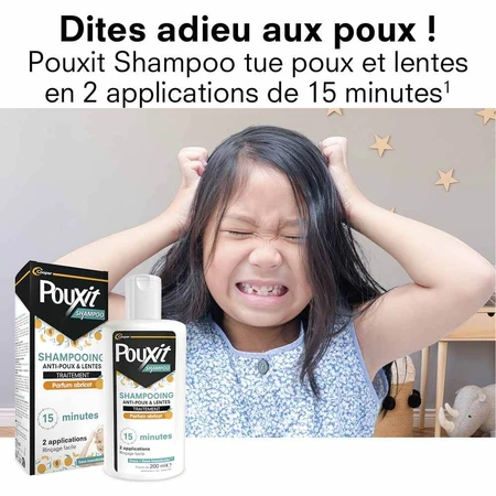 Pouxit Shampoo for the treatment of Anti-lice and Nails Apricot Scent 2x200ml