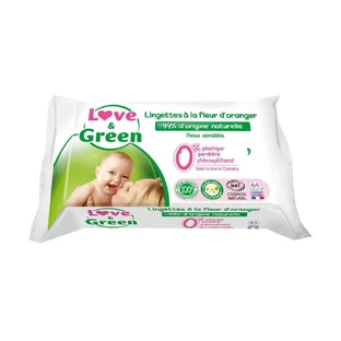 Love&Green Orange flor baby wipes for sensitive skin x64