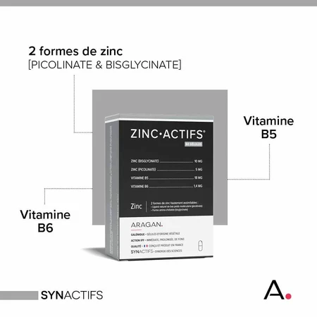 Aragan Synactifs ZincActives 60 Capsules