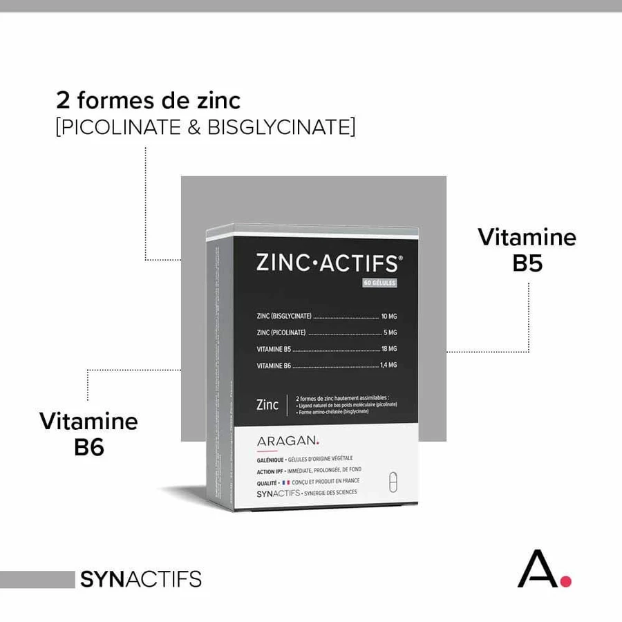 Aragan Synactifs ZincActives 60 Capsules
