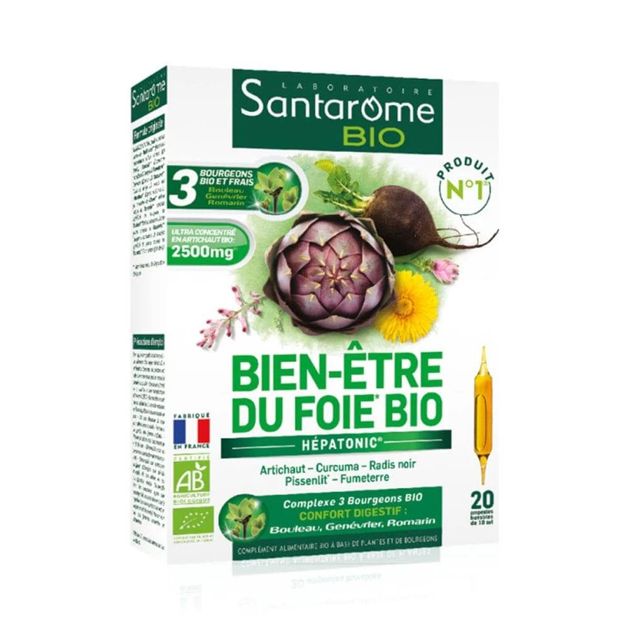 Santarome Bienestar Hepático 30 ampollas + 10 Bio gratis
