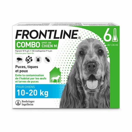 Frontline Combo spot-on hond M 10-20kg 6 pipetten 1,34 ml