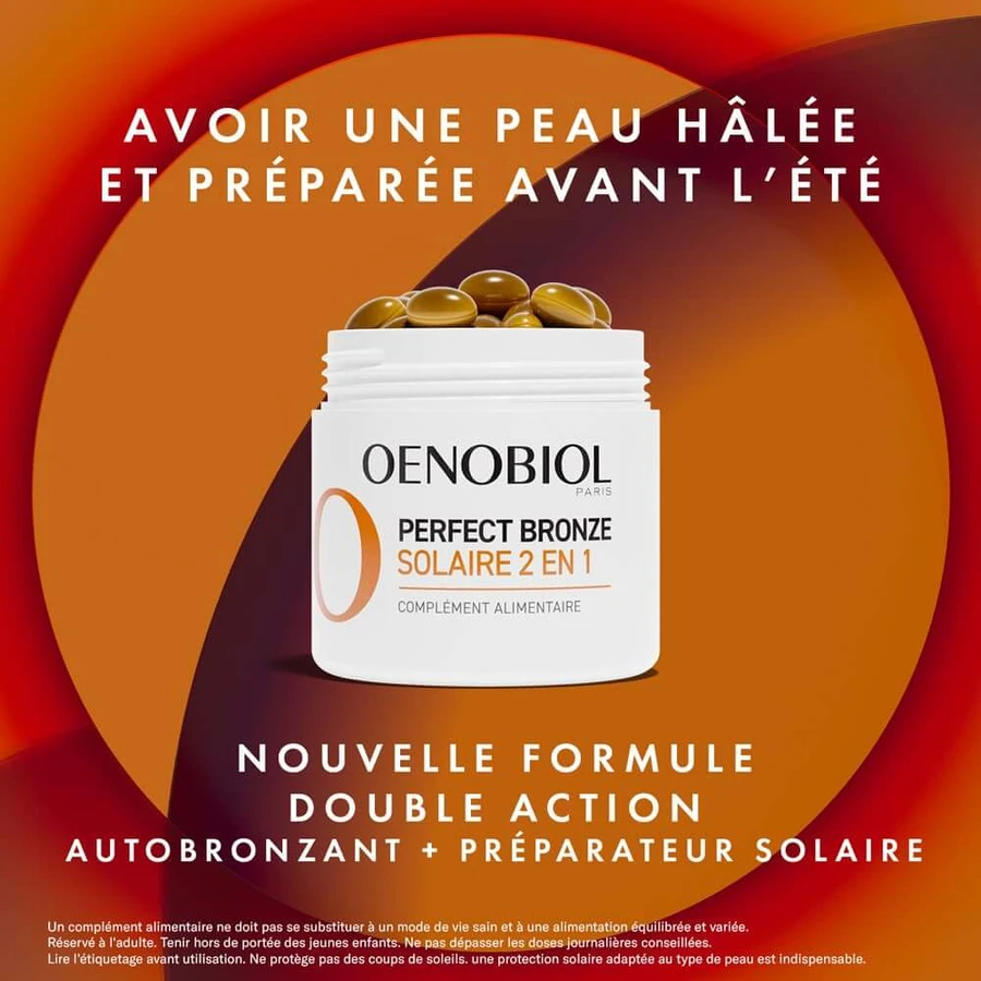 Oenobiol Perfect Bronze I Solari 2 în 1 Autobronzant și protecție solară 30 capsule vegetariene