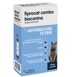 Biocanine Externe antiparasitäre Lösung für gefleckte Katzen und Frettchen Fiprocat Combo 3 Pipetten