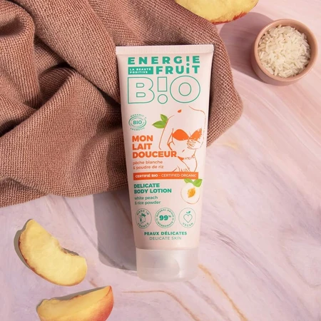 Energie Fruit Certified ORGANIC Witte Perzik Rijst Water Lichaamsdelicatesse PECHE BLANCHE ET EAU DE RIZ 200ML