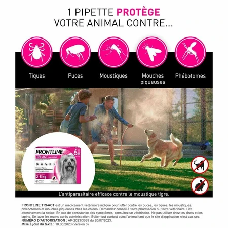 Frontline Tri-act Spot-on Dog 2-5 kg 6 0.5 ml pipettes
