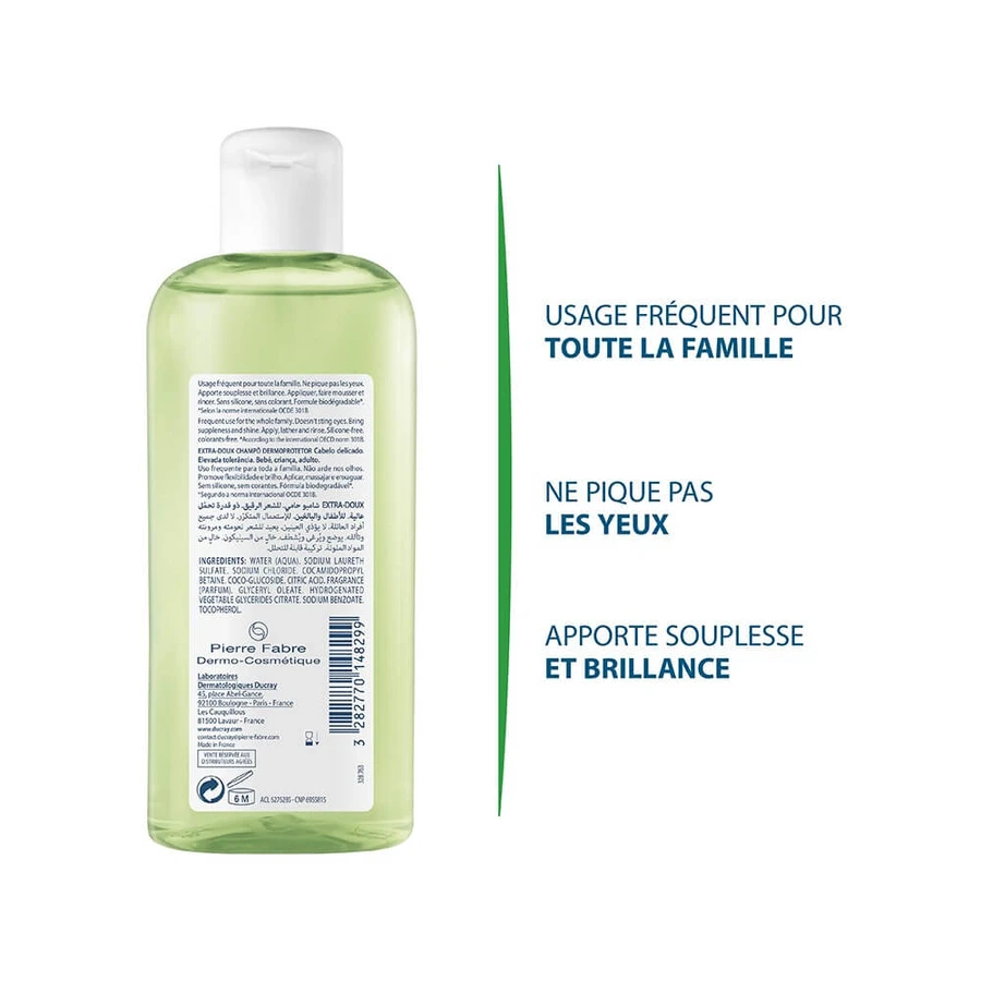 Ducray Extra Delicate Dermo-beschermende Shampoo Voor het hele gezin 200ml