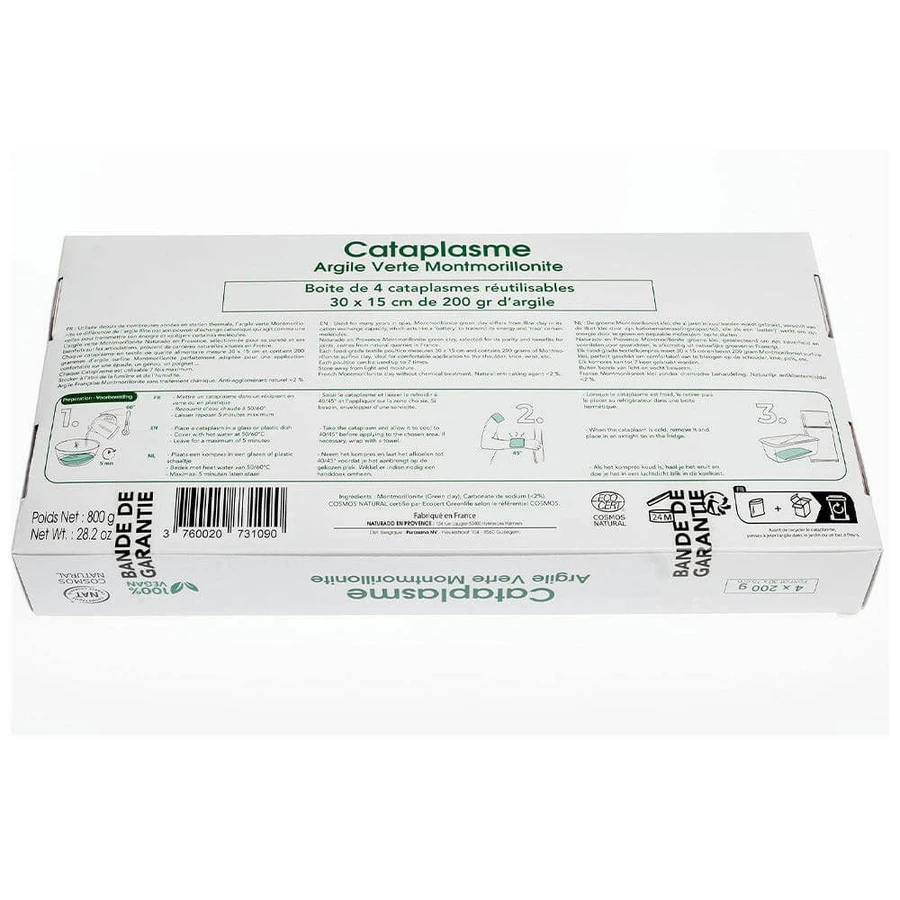 Naturado Green Montmorillonite Clay for Poultices 30x15cm 4x200g