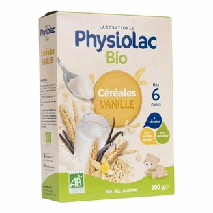 Physiolac Cereal Blue Rice Vanilla Oats 6 months Organic 200g