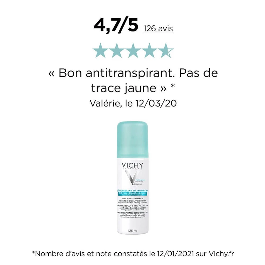 Vichy Déodorant Anti Transpirant Anti Trace Spray 2x125ml