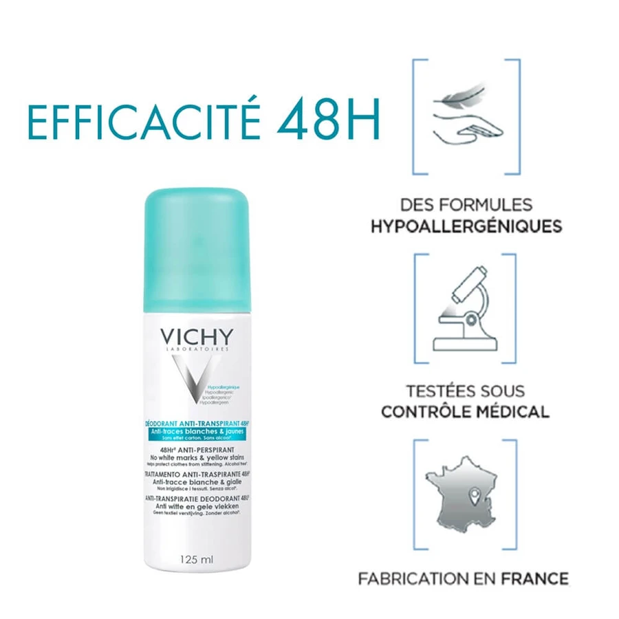 Vichy Déodorant Anti Transpirant Anti Trace Spray 2x125ml
