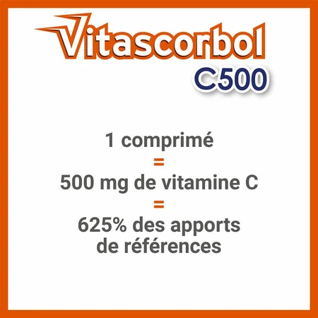 Vitascorbol Vitaminas C 500mg Sabor Naranja 2x24 Comprimidos Masticables