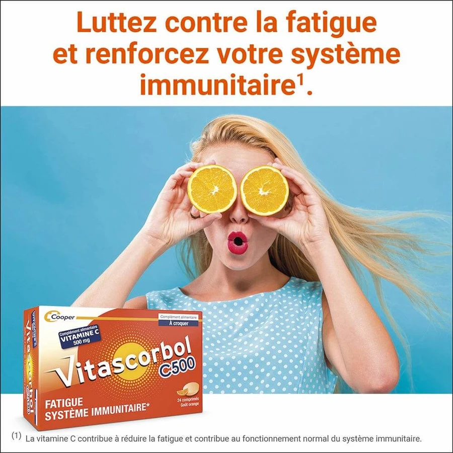 Vitascorbol Vitaminas C 500mg Sabor Naranja 2x24 Comprimidos Masticables