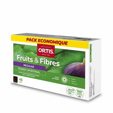 Ortis Fruta y Fibra Tránsito Intestinal Regular 45 Pastillas