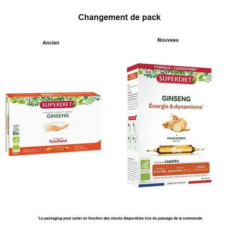 Superdiet Bio Ginseng Versterkend Énergie & Dynamisme x 20 bollen
