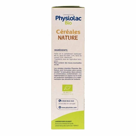 Physiolac Granen Rijst Gierst Quinoa Bio Physiolac Vanaf 4 maanden 200g