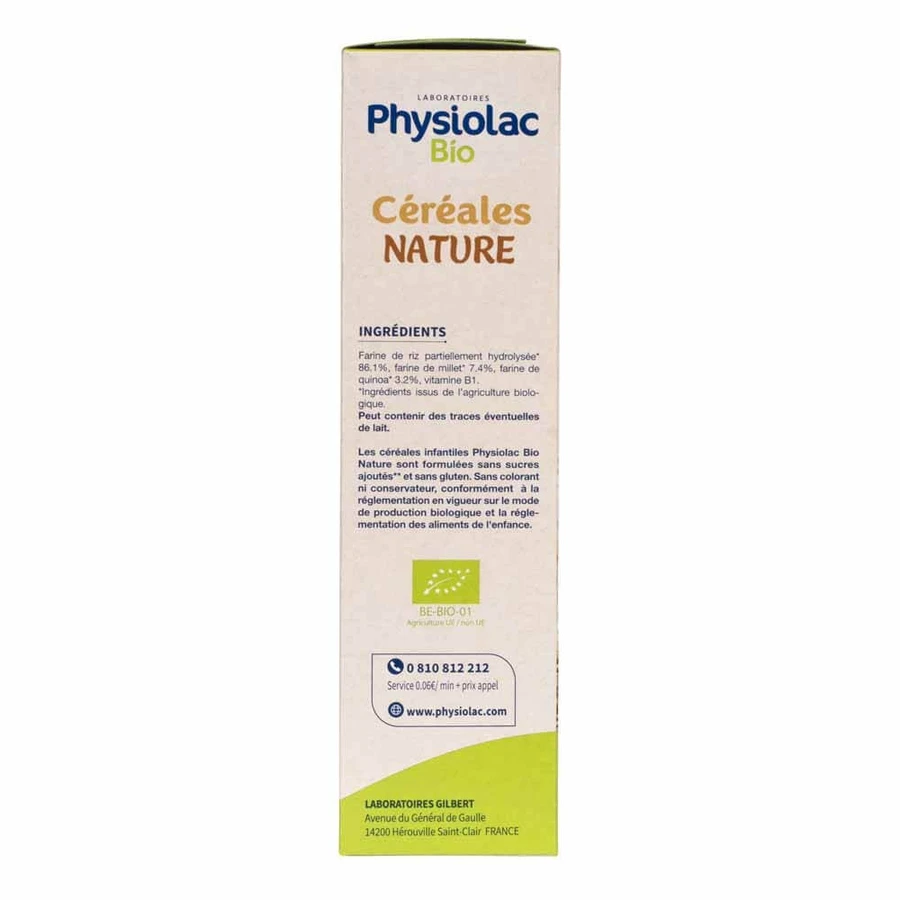 Physiolac Granen Rijst Gierst Quinoa Bio Physiolac Vanaf 4 maanden 200g