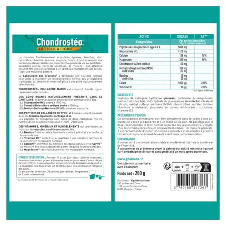 Granions Chondrostéo Marine Collagen Joints Berries 280g