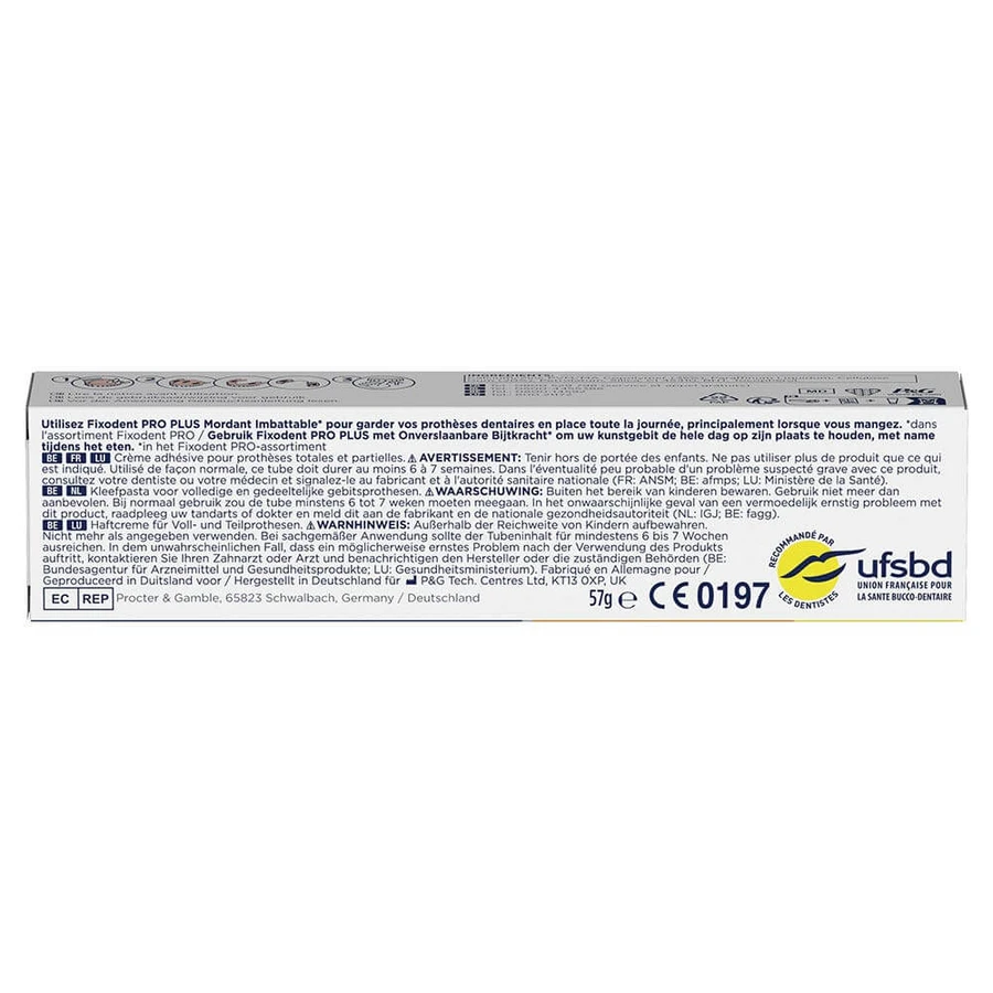 Fixodent Pro plus Kleefcrème voor kunstgebitten 57g