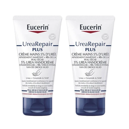 Eucerin UreaRepair Plus Handcrème 5% Urea Droge en Beschadigde Huid 2x75ml