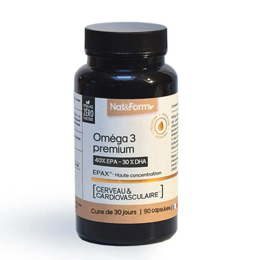 Nat&Form Omega 3 Premium Gehirn und Herz-Kreislauf-System 90 Kapseln
