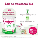 Guigoz Mleko w proszku organiczne Raiser 3 od 10 miesięcy do 3 lat 800g: ceny i cechy