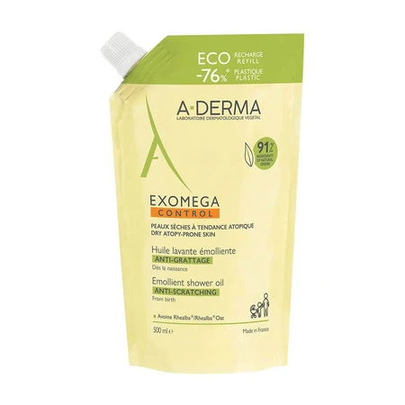 A-Derma Exomega Control Anti-scratch Emollient Cleansing Oil Eco Refill 500ml
