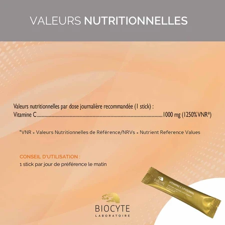 Biocyte Santé Vitamine C 1000mg Liposomal Goût Ananas 14 Sticks
