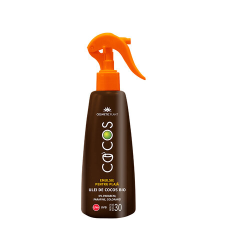 Emulsione da spiaggia SPF 30, con olio di cocco, 200 ml, Cosmetic Plant