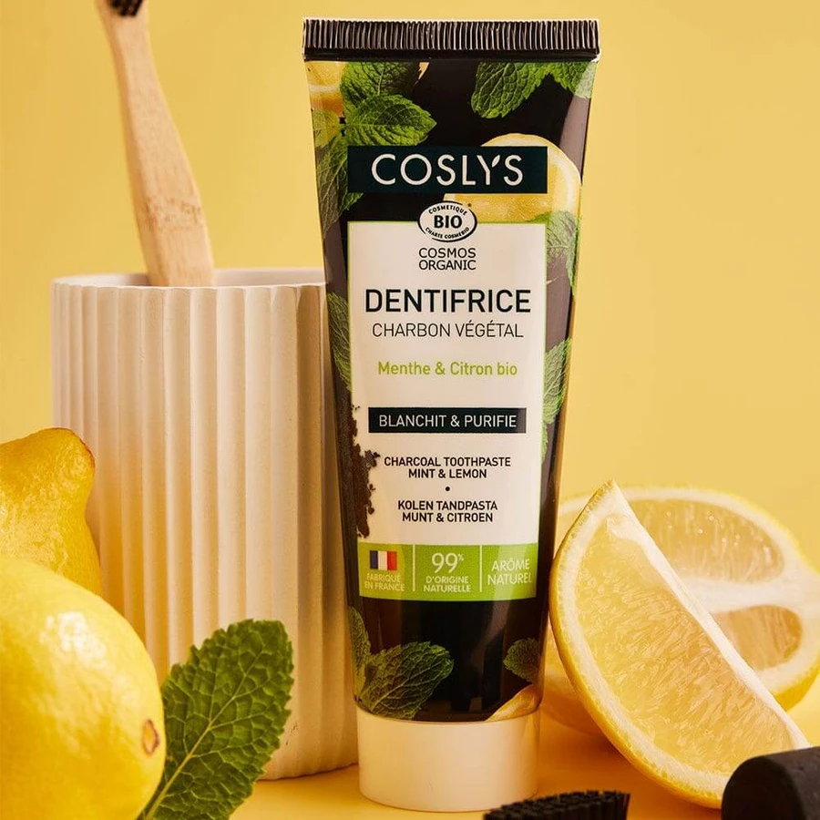 Coslys Organic Charcoal Toothpaste Mint Lemon 100g