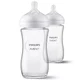 Avent Natural Response Glass Baby Bottle 1 month and over 2x240ml