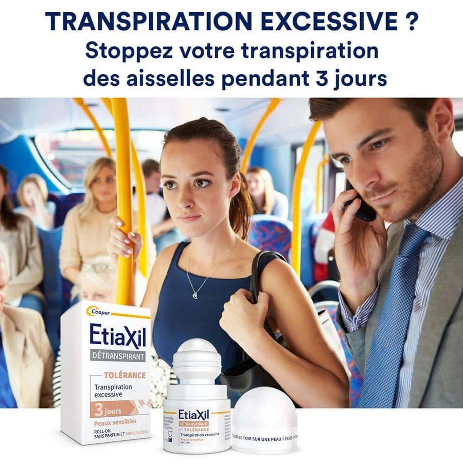 Etiaxil Detraspirant Deodorant roll-on Overmatige transpiratie tolerantie Gevoelige huid 2x15ml